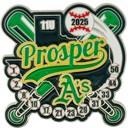 2025 Texas Prosper A's Baseball Custom Soft Enamel Pin