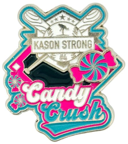 Custom Ball Pins like Candy Crush Neon Baseball Enamel Pin With Spinner