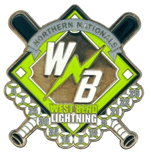 Custom Ball Pins like West Bend Lightning Baseball Enamel Pin