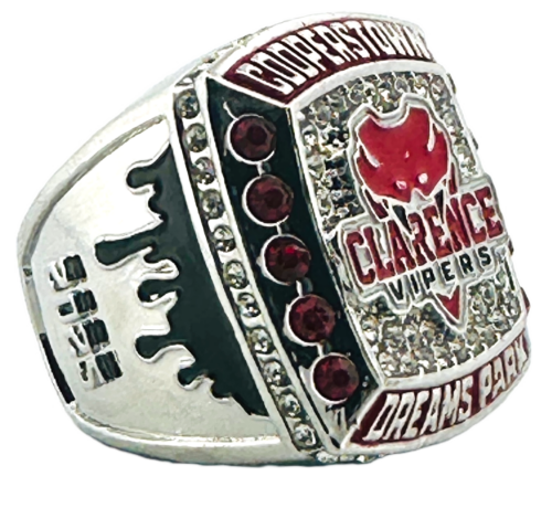 Custom Ball Team Pins - Clarence Vipers - Left Side of Cooperstown Baseball Diamond Championship Ring