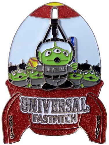 Specialty Trading Pins like Universal Fastpitch 07 12U with Glitter and Slider